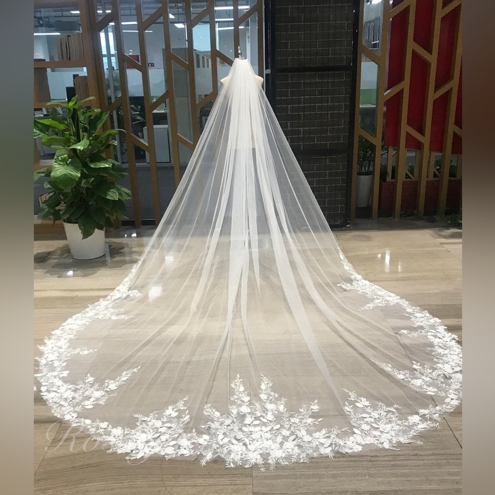 Cathedral Length floral veil